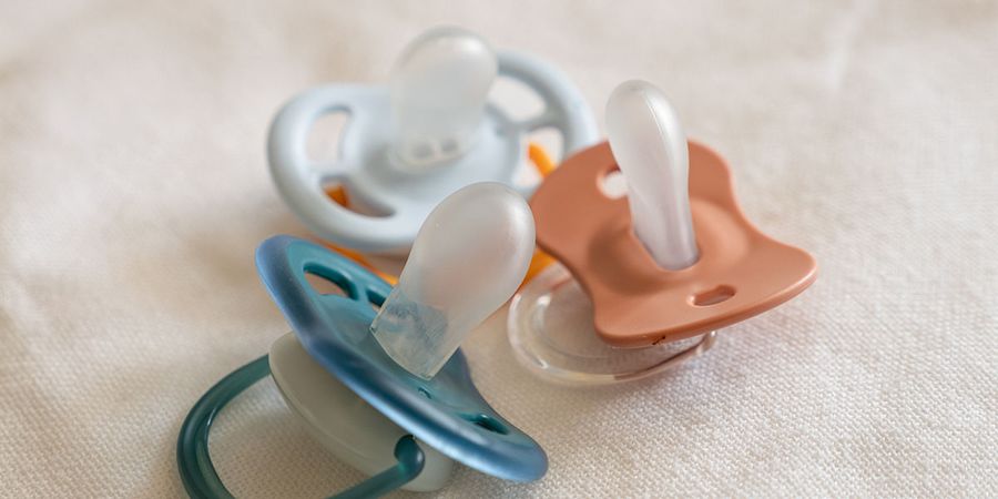 Baby dummies on a table for a 