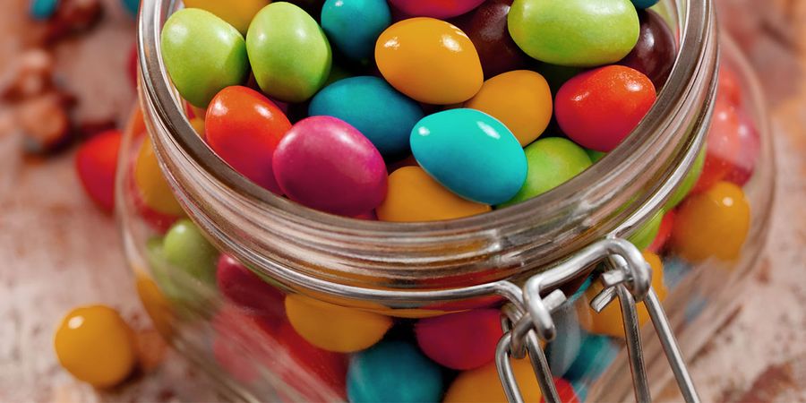 A giant bottle filled with sweets for a 