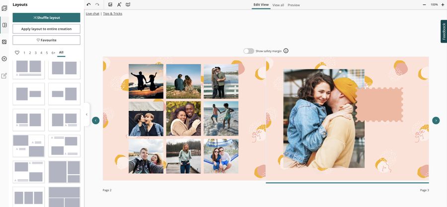 Screenshot of photo book Editor