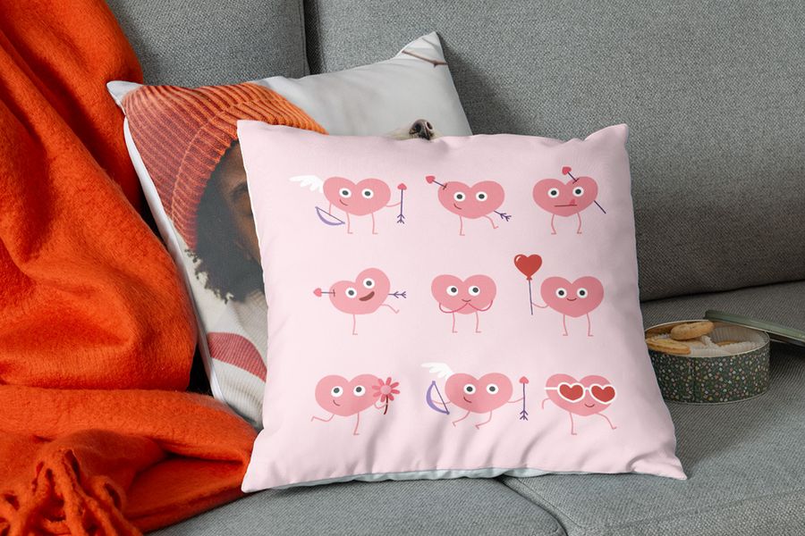 A pair of custom cushions featuring Photobox’s cupid-approved templates, great for valentines gift ideas and romantic valentines ideas for the home.