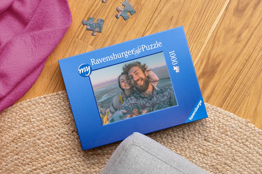A custom photo puzzle from Photobox featuring a happy couple, ideal for valentines gifts for her and as a thoughtful choice for valentines day presents.