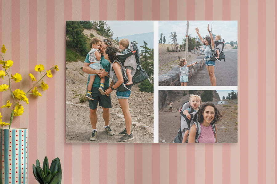 Photobox mosaic wall art featuring a family hiking; a unique mother’s day gift for adventurous mums in 2026.