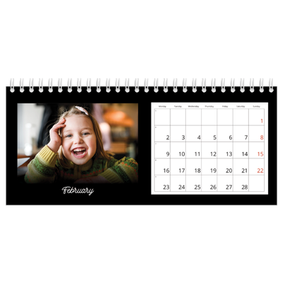 Desk calendars — Black minimal [February]