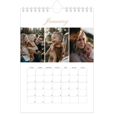 A5 Photo Calendar — Photo strip boxes [January]