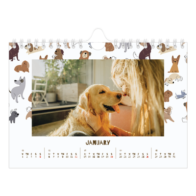 A5 Landscape Photo Calendar — Playful puppy [January]