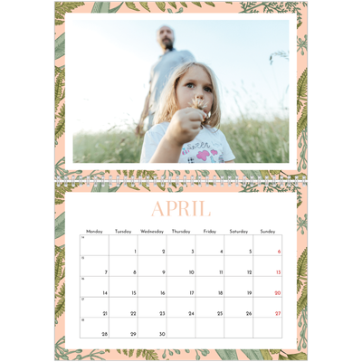 A4 Double Photo Calendar — Floral wallpapers [April]
