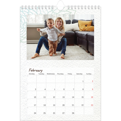 A4 Photo Calendar — Floral giftwrap [February]