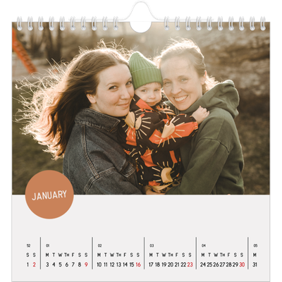 Square calendars  — Photo sticker [January]