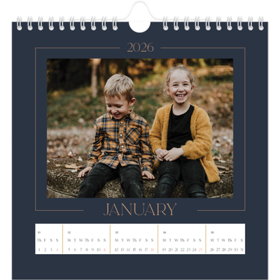 Square calendars  — Prussian blue [January]