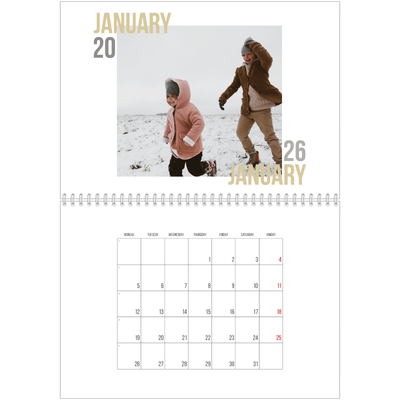 A4 Double Photo Calendar — Couple type [January]