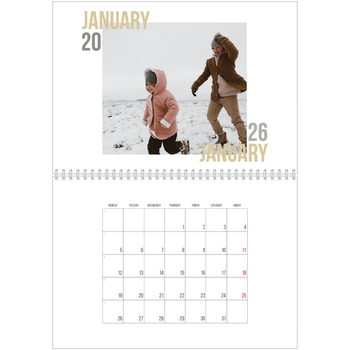 A4 Double Photo Calendar — Couple type