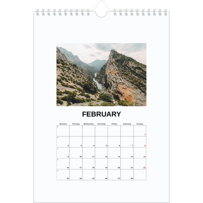 A4 Photo Calendar — Simple photo [February]