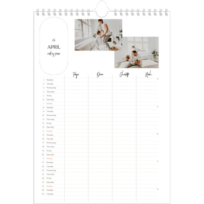 A4 Family Planner — Making plans Planner - Family of 4 [April]
