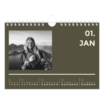 A5 Landscape Photo Calendar — Contemporary bold