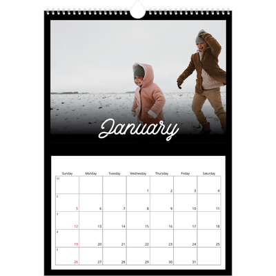 A3 photo calendars — Black minimal [January]