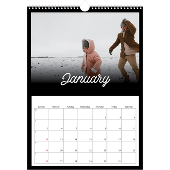 A3 Photo Calendar — Black minimal