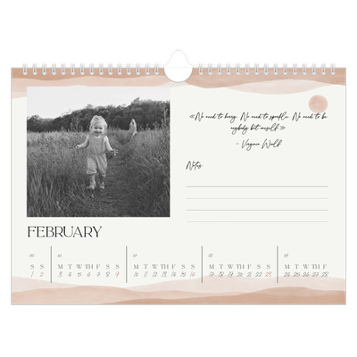 A4 Landscape Photo Calendar — Wellbeing quotes [February]