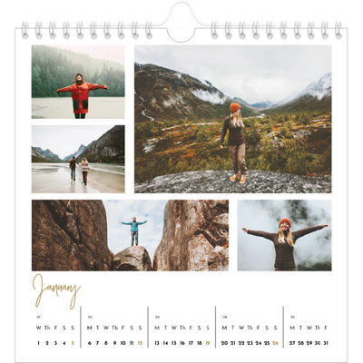 Square calendars  — Scribble text [January]