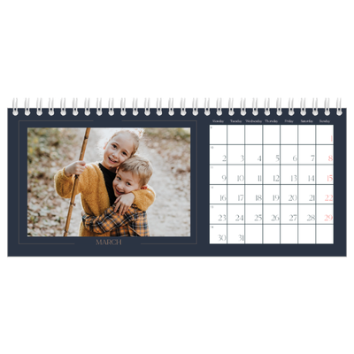 Desk calendars — Prussian blue [March]