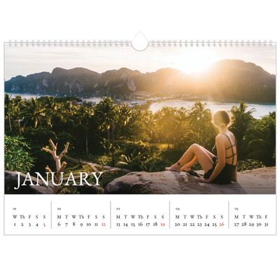 A3 Photo Calendar — Simple serif [January]