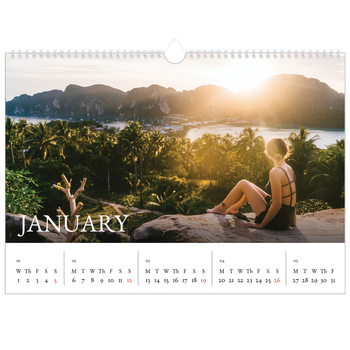 A3 Landscape Photo Calendar — Simple serif