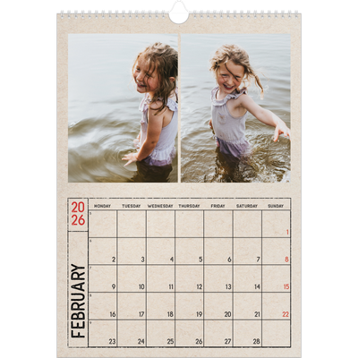 A3 photo calendars — Craft stamp effect [February]