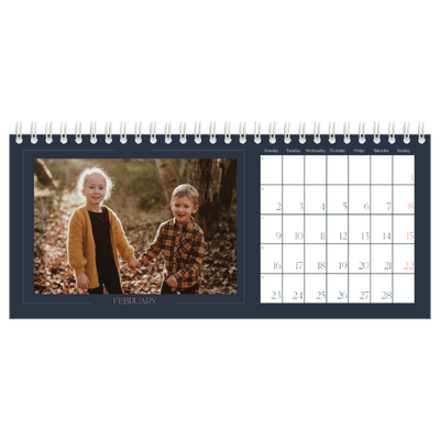 Desk calendars — Prussian blue [February]