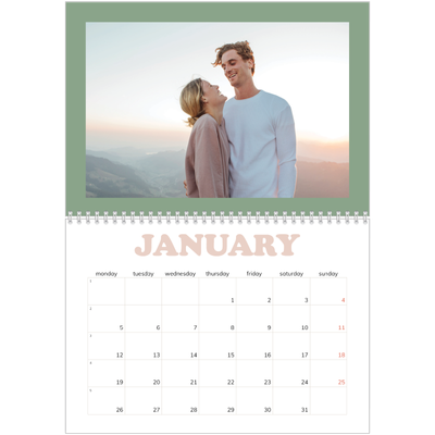 A4 Double Photo Calendar — Retro frames [January]