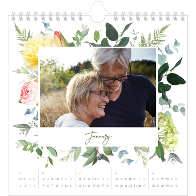 Square calendars  — Traditional flowers [January]