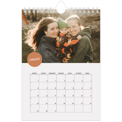 A5 Photo Calendar — Photo sticker [January]