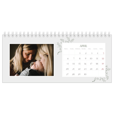 Desk calendars — Hand drawn flowers [April]