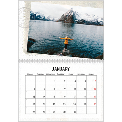 A4 Double Photo Calendar — Parts unknown [January]