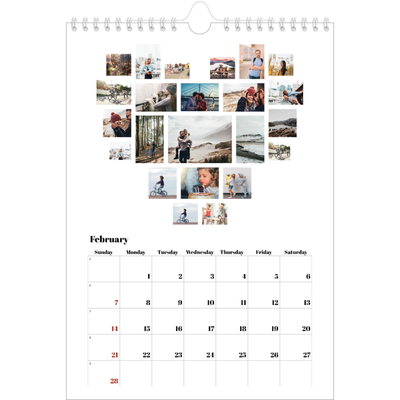 A4 Photo Calendar — Collage shapes [February]