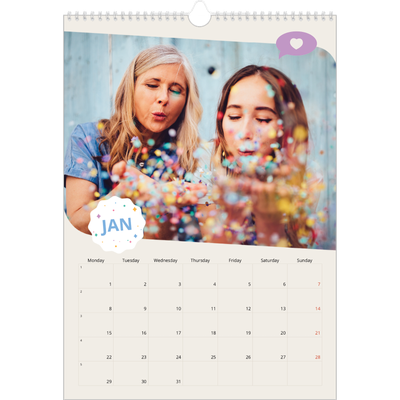 A3 photo calendars — Iconic birthday [January]