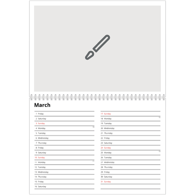 A4 Double Photo Calendar — Design your own calendar [March]