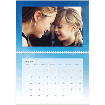 A4 Double Photo Calendar — Cloudscape [January]