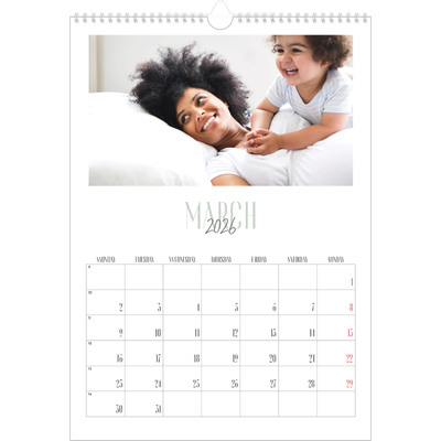 A3 photo calendars — Mixed typography [March]