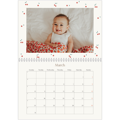 A4 Double Photo Calendar — Cherry bliss [March]