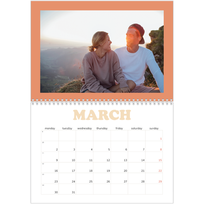 A4 Double Photo Calendar — Retro frames [March]