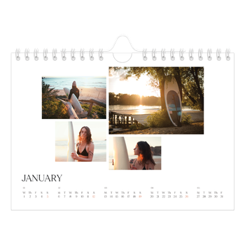 A5 Landscape Photo Calendar — Surfing sunsets