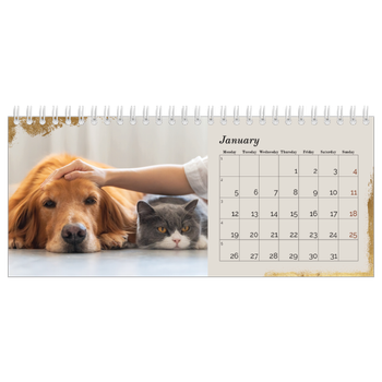 Desk Photo Calendar — Classic Gold