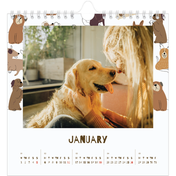 Square Photo Calendar — Playful puppy