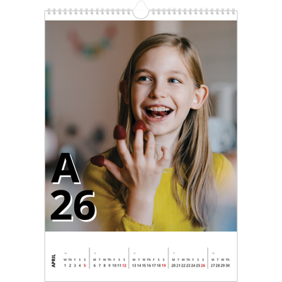A3 photo calendars — Letter style [April]