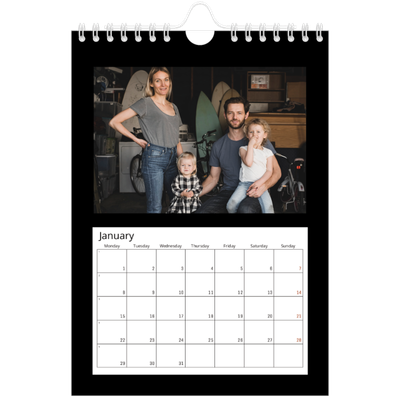 A5 Photo Calendar — Black margin [January]