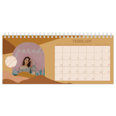 Desk calendars — Neutral mountains [February]