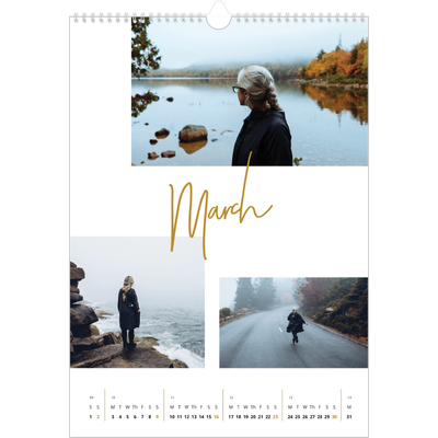A3 photo calendars — Gold marker pen [March]