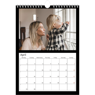 A4 Photo Calendar — Black margin [April]