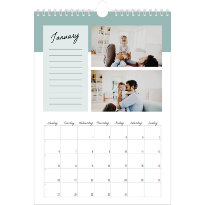 A4 Photo Calendar — List Calendar [January]