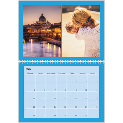 A4 Double Photo Calendar — Bright and bold [May]