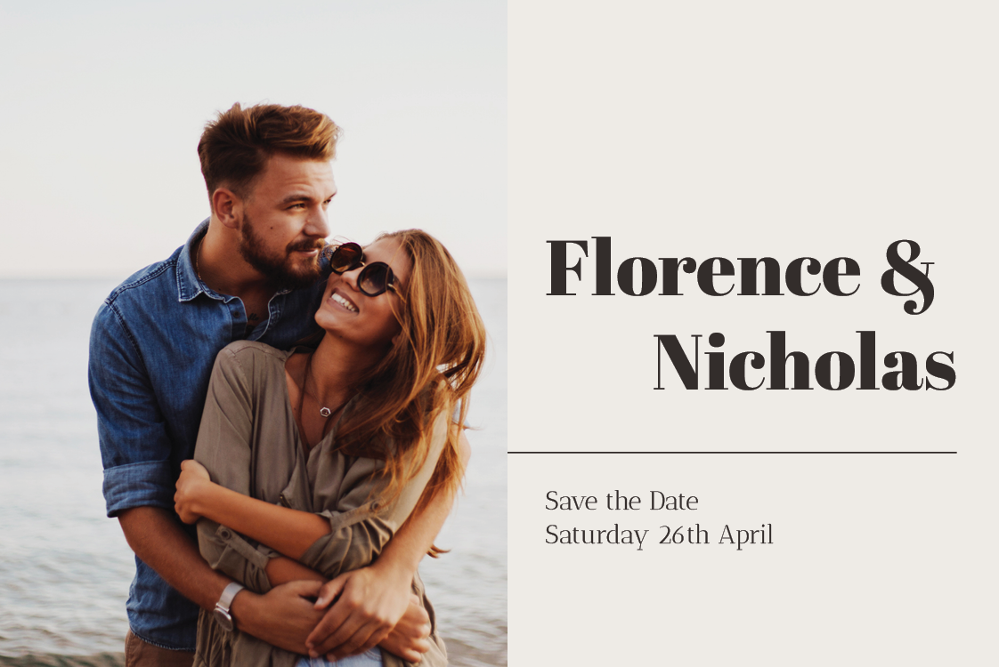 Save the date — Vertical name plate